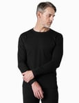 LAPASA Maillot de Corps Thermique Homme Laine Mérinos 100% Naturelle Manches Longues Base Layer de Sport Haut M29 Noir (Chaud) XL