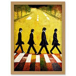 Doppelganger33 LTD Abbey Road Abstract Stylised Beatles Boho Landscape Red And Ochre Artwork Framed Wall Art Print A4