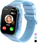 Montre Connectée Enfant 4g Gps Appel Vidéo Sos Podometre Marche Étanche Réveil Caméra Jeux Calculatrice Telephone Traceur Gps Enfant Tracker Bracelet Cadeaux- Fille Garcon 3-12 Ans