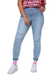 Studio Untold Femme Grandes Tailles Jean Skinny 5 Poches, Taille Haute Jean Blanchi 46 794667907-44