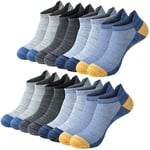 Eono Chaussette Homme, Lot de 8 Paires Chaussettes Basses Homme Femme, Chaussette Hommes Sport Épais et Respirant, Soquettes Hommes Coton pour Running