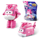 Super Wings Jouets Transformer Dizzy, Figures d'action 2 en 1, Jouet Robot Avion 5cm, Jouet Transformateur pour Garçons et Filles à partir de 3 Ans, Rose