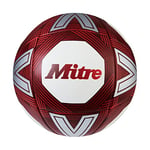 Mitre Intent Ballon de Football pour entraînement | Adhérence et contrôle accrus | Construction Robuste, Blanc/Rouge, 3, 58,5-61 cm