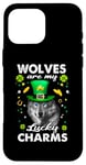 iPhone 16 Pro Max Wolves Are My Lucky Charms St Patricks Day Irish Wolf Case