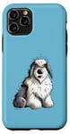 Coque pour iPhone 11 Pro Dessin animé drôle de vieux chien de berger anglais