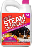 Cleenly Pet Steam Detergent for Steam Mops (5 litres) - Citrus Splash - Designed for Homes with Pets - Suitable for All Hard Floors, clear