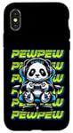 Coque pour iPhone X/XS Graphique de jeu vidéo Panda Pew pour hommes, garçons, femmes, enfants