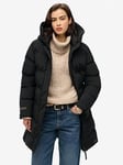 Superdry City Mid Length Padded Coat - Black, Black, Size 10, Women