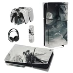 playvital Autocollant pour ps5 Slim Console Standard Sticker Skin pour ps5 Slim Disc Edition,Autocollants Accessoires pour ps5 Manette&Télécommande&Casque&Station de Charge-Dragon Esprit Encre