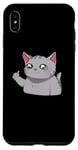 Coque pour iPhone XS Max Chat gris amusant faisant semblant d'être fin, amoureux des chats Kawaii