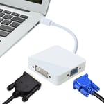 3 en 1 Mini DisplayPort Thunderbolt vers HDMI + VGA + DVi Adaptateur Convertisseur Câble Vidéo et Audio Transmission pour Apple MacBook