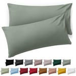 Blumtal Taie Oreiller 40x60 Lot de 2 - Housse de Coussin Microfibre - Taies d'oreillers avec Fermeture éclair, certifiée Oeko-Tex, Extra Douce et Lavable - Vert d'été