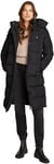 Calvin Klein Women’s Long Puffer Coat with Hood, Black (Ck Black), S