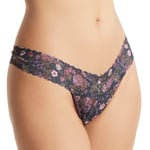 Hanky Panky Truser 2P Printed Low Rise Thong Svart blomstre nylon One Size Dame