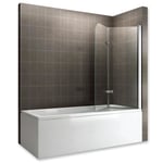 Pare-baignoire rabattable en verre transparent 140x140 cm - SANIVERRE - BALY - 2 volets - épaisseur 6 mm