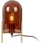 Leitmotiv - Lampe de Table Cloche en Verre Marron - Marron