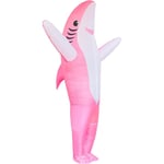 Uppblåsbar Hajdräkt med Käkar Hoppdräkt Rolig Carcharias Dräkt för Cosplayfest (Rosa Haj) Pink Shark