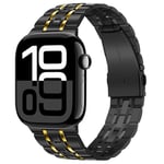 Tasikar Bracelet Compatible avec Apple Watch 42mm (Séries10) 41mm 40mm 38mm Homme Femmes Bracelet en Acier Inoxydable Métal Bande Compatible pour Apple Watch SE Série 9 8 7 6 5 4 3, Noir-Or