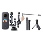 Insta360 ONE X2 360 Degree Action Camera Complete Mounting Kit includes Helmet Mount, Suction Cup & Handlebar Mount & Multifunction Bullet Time Bundle for ONE X2, ONE R, ONE X, ONE