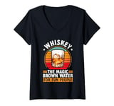 Womens Whiskey The Magic Brown Water For Fun People V-Neck T-Shirt