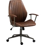 CLP - Fauteuil de bureau Retro Nampa en Similicuir ajustable et pivotant Cognac