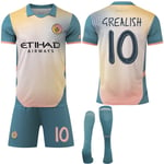 Manchester City Borta Fotbollströja för Barn och Vuxna 2024-2025 Nr 10 Grealish - Perfekt No.10 Grealish 28