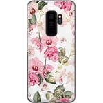 Samsung Galaxy S9+ Gjennomsiktig Telefondeksel Rosa blommor