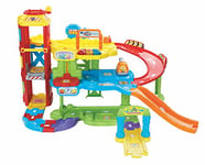 VTech Baby Flitzer - Garage de stationnement - Jouet interactif avec dépanneuse, Ascenseur, Toboggan, Station-Service et Bien Plus Encore - pour Enfants de 1 à 5 Ans