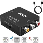 IY08338-Adaptateur RCA vers HDMI, Convertisseur AV vers HDMI Mini AV à HDMI vidéo Signal Prise en Charge 1080P