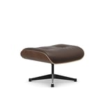 Vitra - Lounge Ottoman, Black-pigmented Walnut Polished/Sides black, Leather Cat. L40 Premium 69 - Skamler og taburetter - Charles & Ray Eames - Brun - Metall/Tre