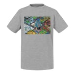 T-Shirt Enfant Geek Pixel Art Plage Retro Gaming Jeux Video Vintage