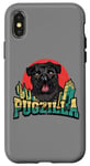 Coque pour iPhone X/XS Retro Pug Pugzilla Funny Dog Lover Japanese Movie Poster