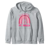 I Wear Pink For My Abuela Pink Rainbow Breast Cancer Grandma Zip Hoodie