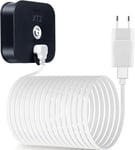 Itramax Câble Chargeur 6M Blink XT XT2 avec Adaptateur Mural,Brique Chargeur et Cordon Charge Micro USB à Angle Droit 90 Degrés Coudé,Alimentation Étanche Indoor/Outdoor pour Blink XT XT2