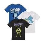 Monsters Inc Boys Mike & Sulley T-Shirt (Pack of 3)