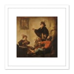 Cuyp Joseph Interpreting Dreams Baker And Butler 8X8 Inch Square Wooden Framed Wall Art Print Picture with Mount