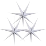 EASY JOY White Paper Star Lanterns 3Pcs 9-Pointed Paper Christmas Decorations H