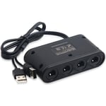 Adaptateur Manette Gamecube pour Super Smash Bros Adaptateur avec 4 Ports pour Wii U, Nintendo Switch et Ports USB pour PC (Noir)