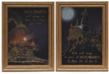 HARRY POTTER SET OF 2 FRAMED PRINTS - WB266 WIZARDS WITCHES SPELLS MAGIC WAND