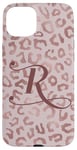 Coque pour iPhone 15 Plus Letter R Initial Leopard Rose Pink Cheetah Monogram