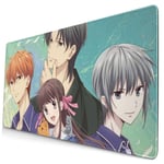 Fruits Basket Japanese Anime Style Large Gaming Mouse Pad Desk Mat Long Non-Slip Rubber Stitched Edges Mice Pads 15.8x29.5 in