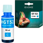 HP GT52 syaani mustepullo, 90ml , 10 280 sivua, yhteensopiva mustesäiliö Wireless 315, 410, 415, 416, 417, 419, Smart Tank 500, 510, 515, 530, 610, 615, 670, 675, 720, 725, 790, 790, 7