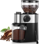 Electric Burr Coffee Grinder, 18 Grind Settings, 250g Capacity, Easy Clean, Blac