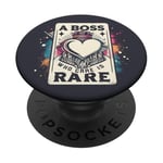 Boss Who Care Is Rare Positive Boss Manager Supervisor Pun PopSockets PopGrip Adhésif