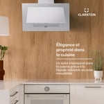 Klarstein - Hotte Aspirante 60cm, Silencieuse, Hotte de Cuisine 60 cm en Acier, Éclairage led, Efficacité Énergétique a++, Débit d'Air Puissant 305