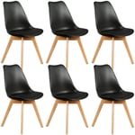 Altobuy - medaline - Lot de 6 Chaises Scandinaves Noires