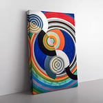 Big Box Art Rhythm Vol.2 by Robert Delaunay Canvas Wall Art Print Ready to Hang Picture, 76 x 50 cm (30 x 20 Inch), Black, Grey, Blue