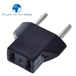 Black TZT universel US à ue Plug USA à Euro Europe voyage mur chargeur secteur prise adaptateur convertisseur 2 prise ronde broche d'entrée