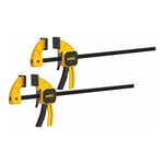 DEWALT Serre-joint à une main Medium 300mm 12IN Pack de 2 45kg force serrage DWHT0-83158