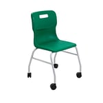 Office Hippo Classroom Desk Chair on Wheels, Green, 52 x 49.5 x 83 cm